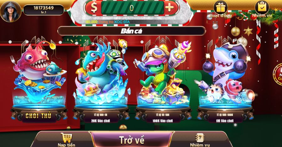 Các phòng cược Game Bắn Cá Đổi Tiền TDTC